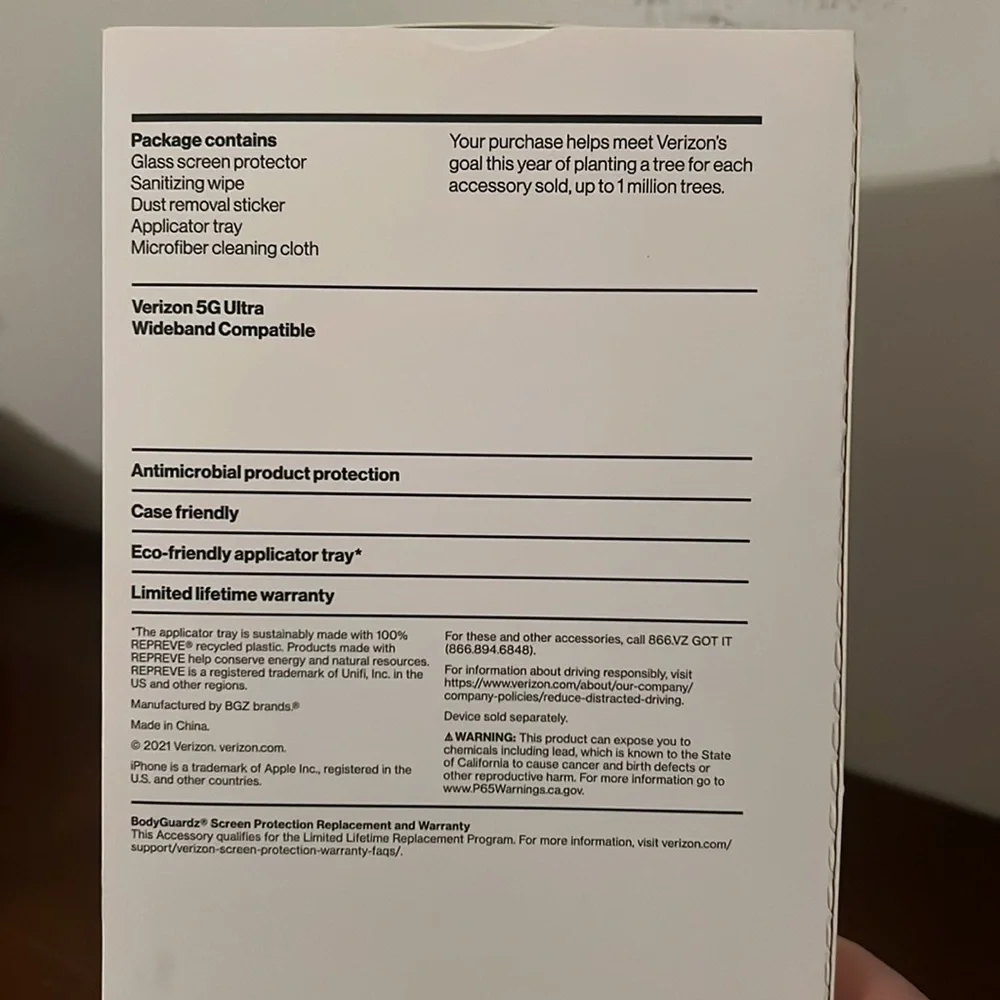 NWT Verizon Blue Light 2021 6.7 in Glass Screen Protector for iPhone 13 Pro Max